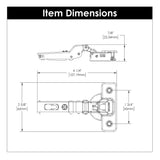 Hinge Concealed Half Overlay Frameless Soft Close (2 Hinges/Per Pack) Polished Nickel- Hickory Hardware