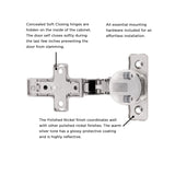 Hinge Concealed Full Inset Frameless Soft Close (2 Hinges/Per Pack) Polished Nickel - Hickory Hardware