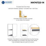 Hinge Concealed Full Inset Frameless Soft Close (2 Hinges/Per Pack) Polished Nickel - Hickory Hardware