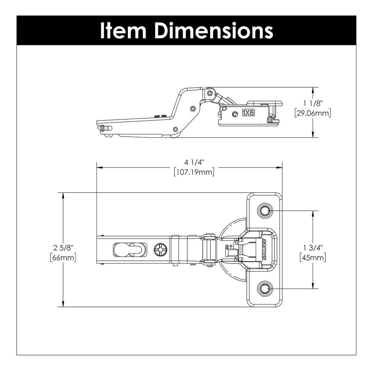 Hinge Concealed Full Inset Frameless Soft Close (2 Hinges/Per Pack) Polished Nickel - Hickory Hardware