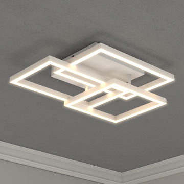 Modern LED Flushmount Light, Dimmable, 3000K (Warm White), Sand White (C2214-3S)