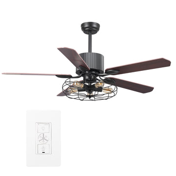 Heritage 52" In. 5 Blade Smart Ceiling Fan with LED Light Kit Works with Wall control, Wi-Fi apps and Voice control via Google Assistant/Alexa/Siri