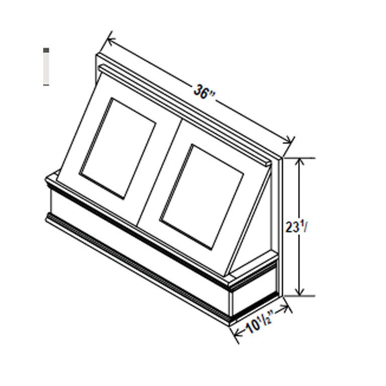 Hood - 36"W x 23 1/2"H x 10 1/2"D - Aria Shaker Espresso