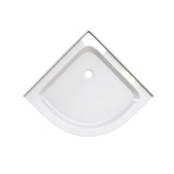 Neo Angle Round Center Drain Shower Pan - Double Tile Flanges - 36 X 36 X 5.5