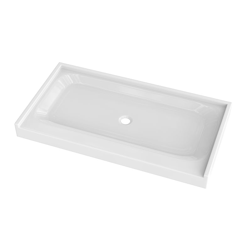 Shower Tray - Center Drain Single-Threshold - Acrylic and fiberglass -  60 X 32 X 5.5