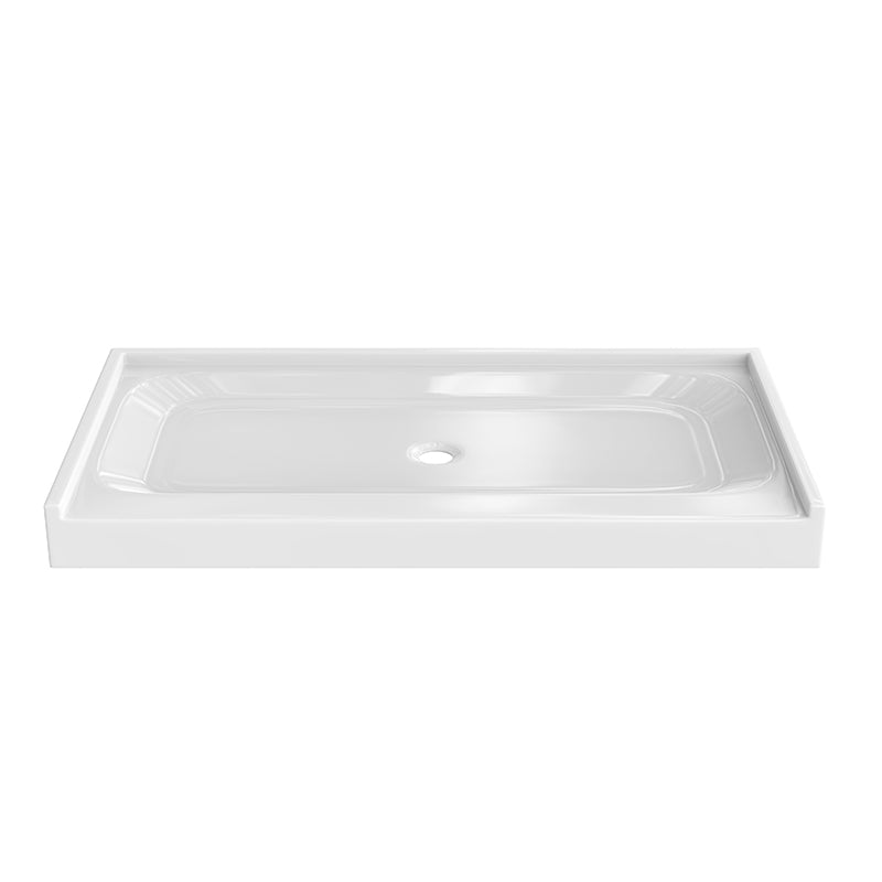 Shower Tray - Center Drain Single-Threshold - Acrylic and fiberglass -  60 X 32 X 5.5