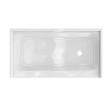 Shower Tray - Right Drain Single Threshold - Acrylic and Fiberglass -  60 X 32 X 5.5