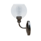 1-Light Dome Shape Wall Sconce Light with Clear Glass, Brushed Nickel Finish, E26 Base, UL Listed for Damp Location, 3 Years Warranty