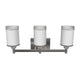 Cylinder Shape Bathroom Light Fixtures with Frosted Glass Shades, 2-Light/3-Light/4-Light, Wall Mount, Vanity Lighting