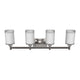 Cylinder Shape Bathroom Light Fixtures with Frosted Glass Shades, 2-Light/3-Light/4-Light, Wall Mount, Vanity Lighting