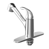 Single Handle Pull-Out Kitchen Faucet with SS deckplate in Polished Chrome