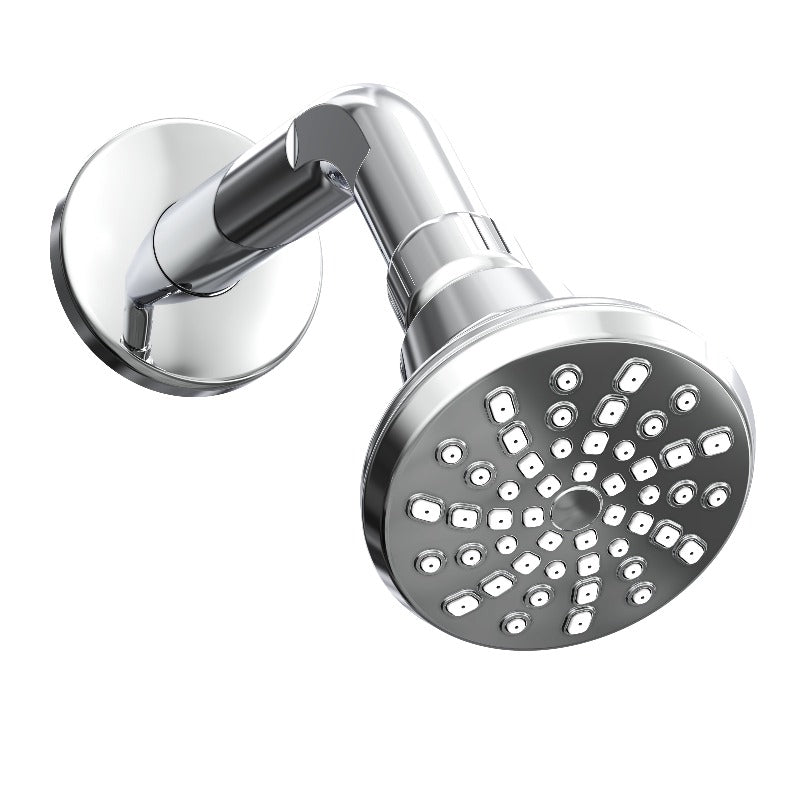 Shower Head Single Setting, Soft Self-Cleaning Nozzles, ABS Shower Arm