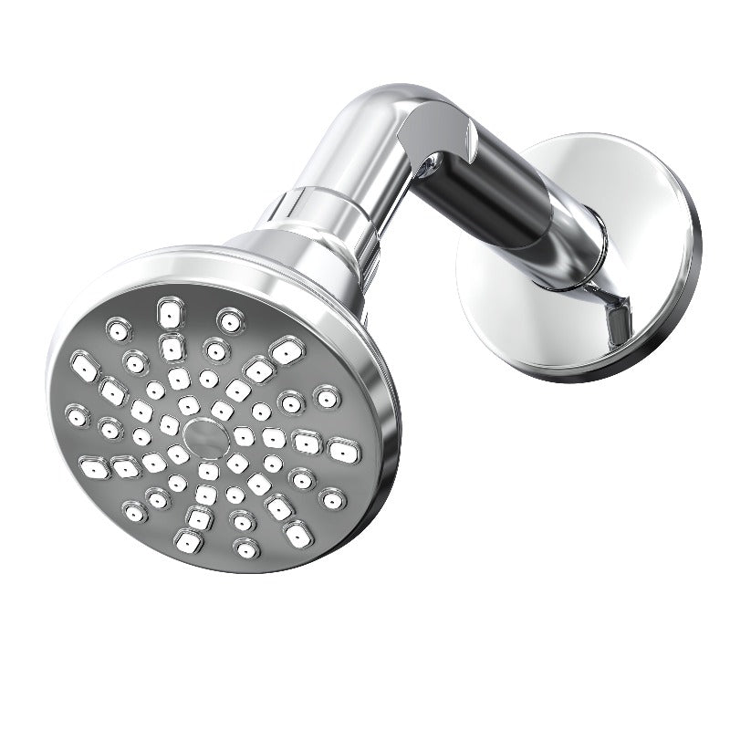 Shower Head Single Setting, Soft Self-Cleaning Nozzles, ABS Shower Arm