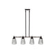 4-Lights Island Linear Pendant Light with Clear Glass Shade, E26 Base, UL Listed for Damp Location