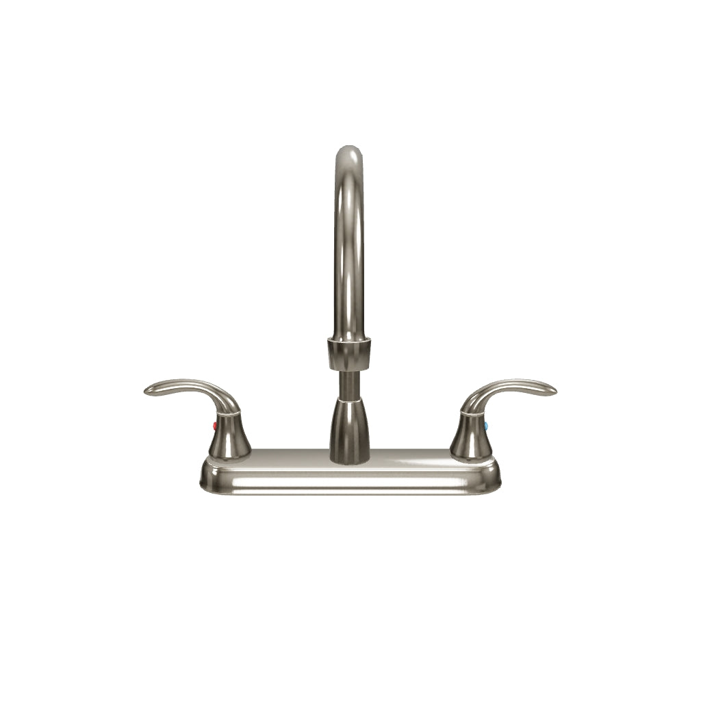 Double Handle Kitchen Faucet With Spray in Bronze