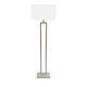 61" Decorative Floor Lamp W/ 1 Pc ON-OFF Switch - Brushed Nickel & Straight Rectangular Pure White Linen Shade