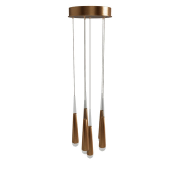 6-Lights LED Pendant Light Fixture, Dimmable, 3000K (Warm White), Brushed Gold