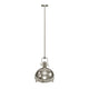 Industrial Pendant Light Fixture, Satin Nickel Finish, Dome Shape, Includes Extension Rods 1x6"+3x12", E26 Base