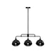 3-Light Island Pendant Light Fixture, Black Finish, E26 Base