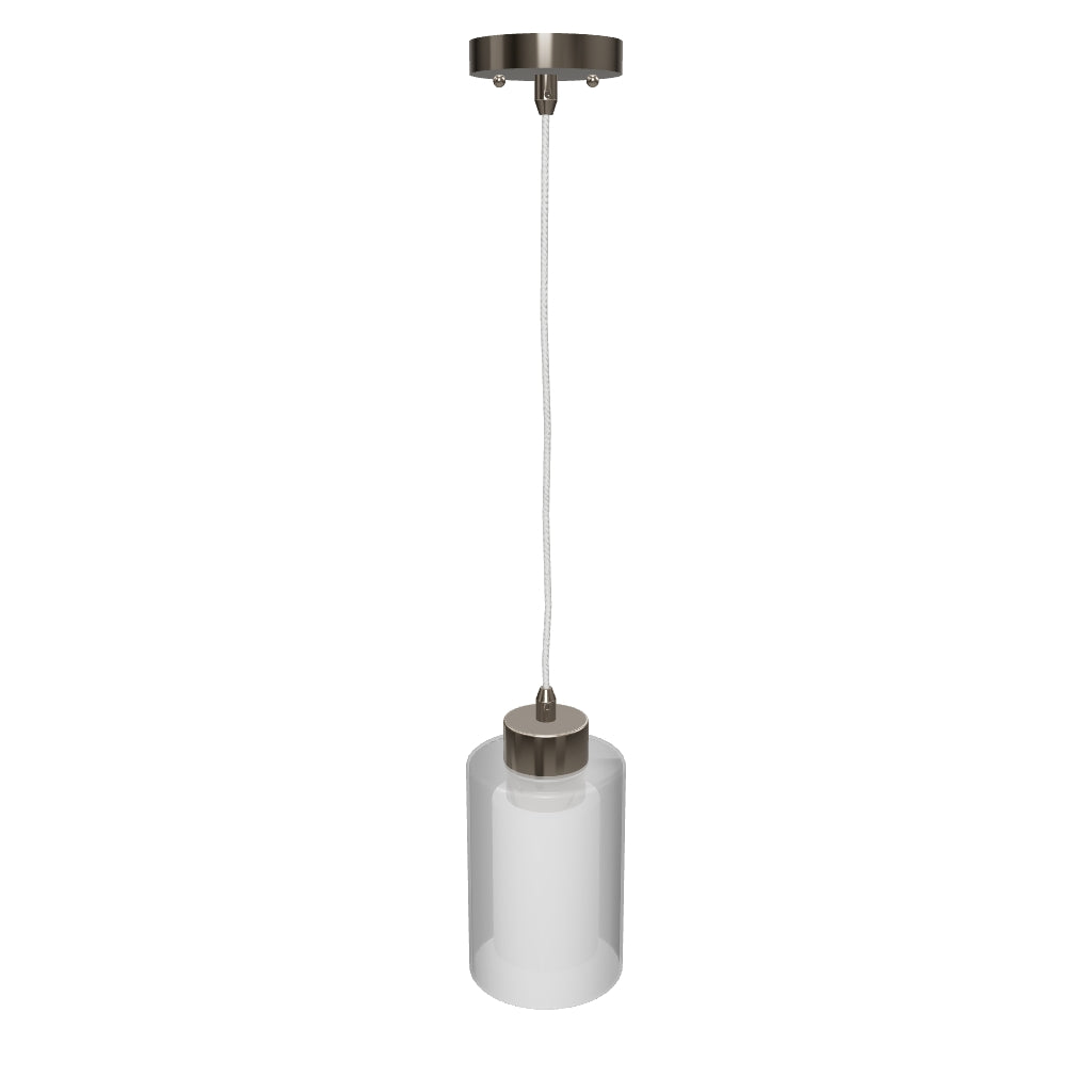 8W Cylinder Shape LED Pendant Light, Brushed Nickel Finish, 4000K (Cool White), 500 Lumens, ETL Listed