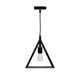 Triangle Shape Pendant Lighting Fixture, E26 Base, Matte Black Finish, UL Listed