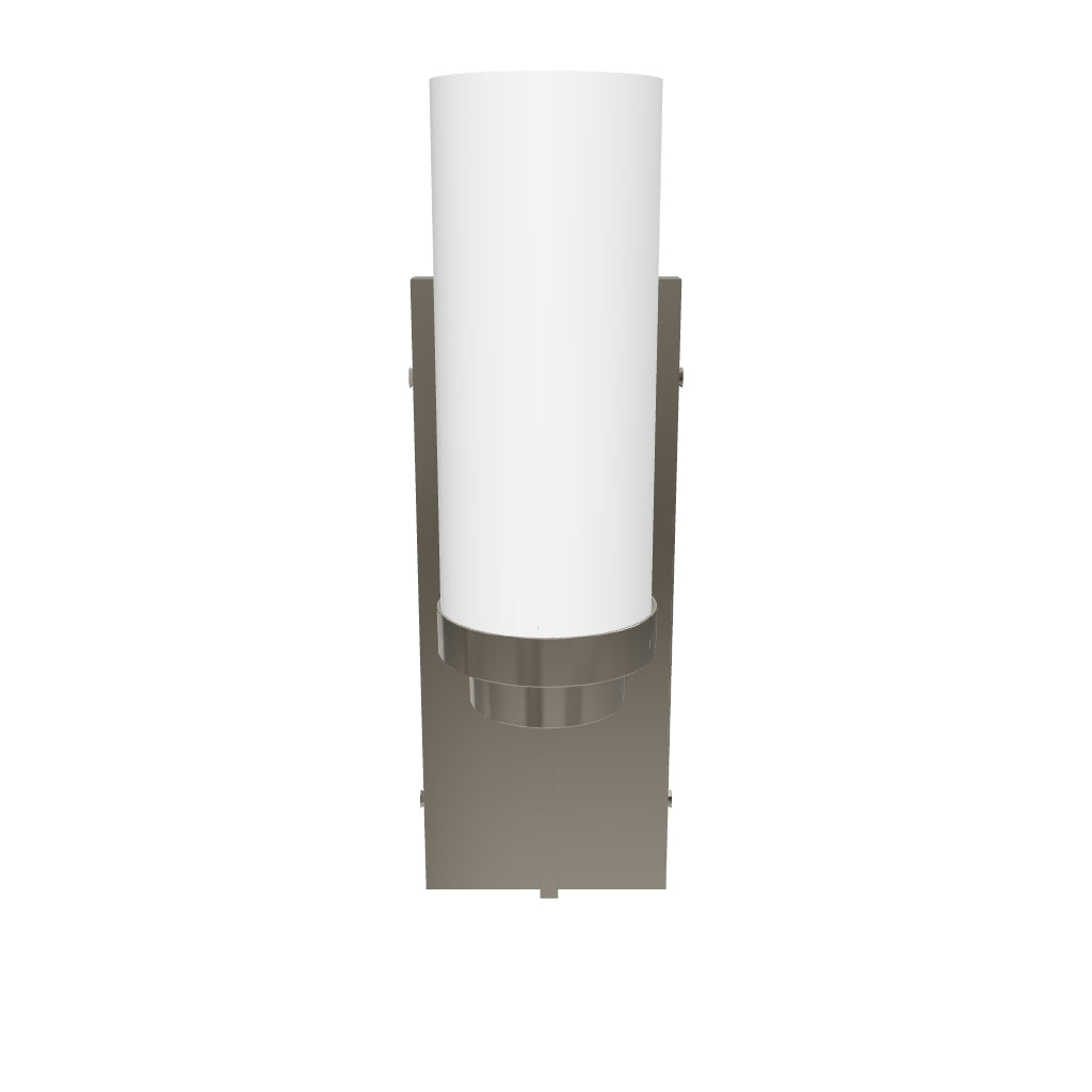 Wall Mount Sconce Lighting, Brushed Nickel with Opal Glass Shade, Decorative Wall Lamp, Dim: W4.6"xH15"xE3.5"