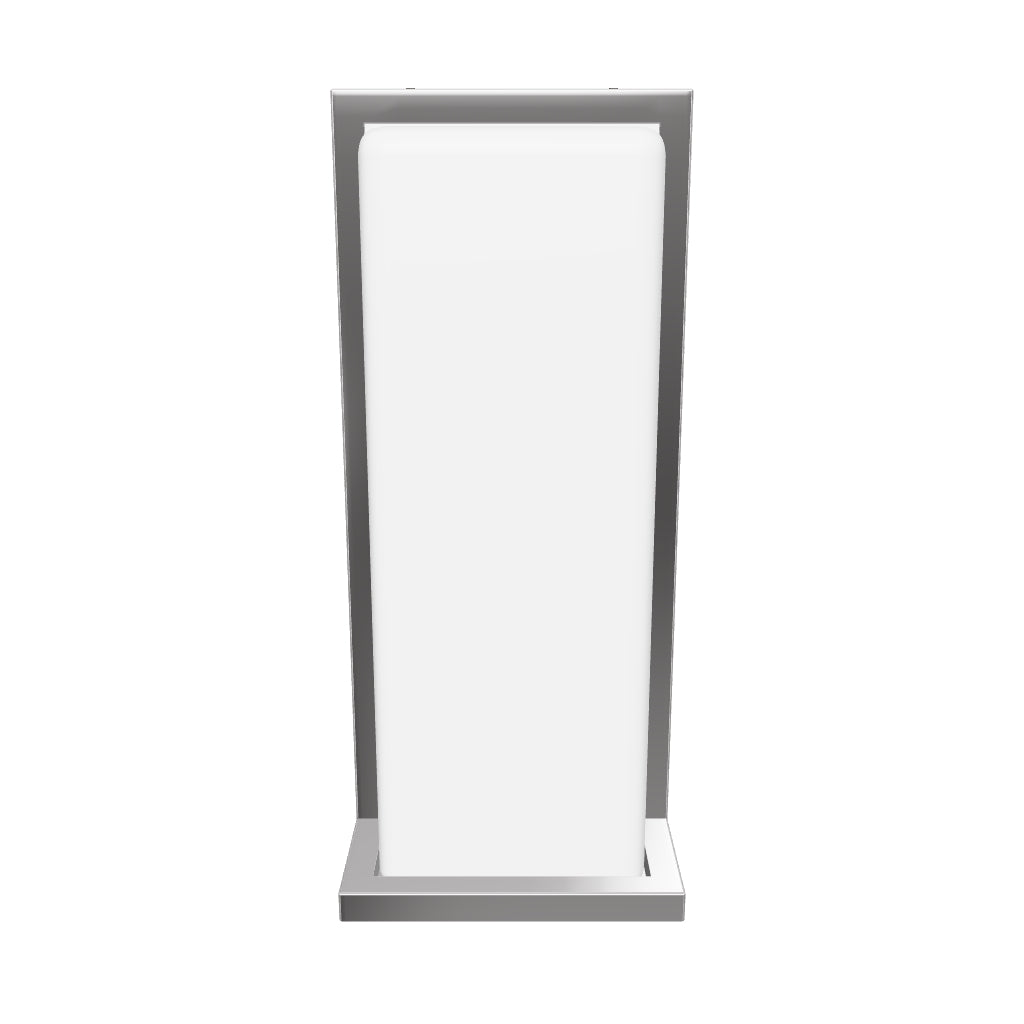 20W Modern LED Outdoor Wall Sconce Light 5000K 600LM White Acrylic Shade, 120-277V Non-Dimmable, ETL Listed, Wet Location, Painted Silver Finish