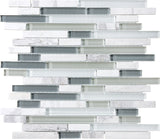 Iceland Random Strip Glass Stone Blend Mosaic