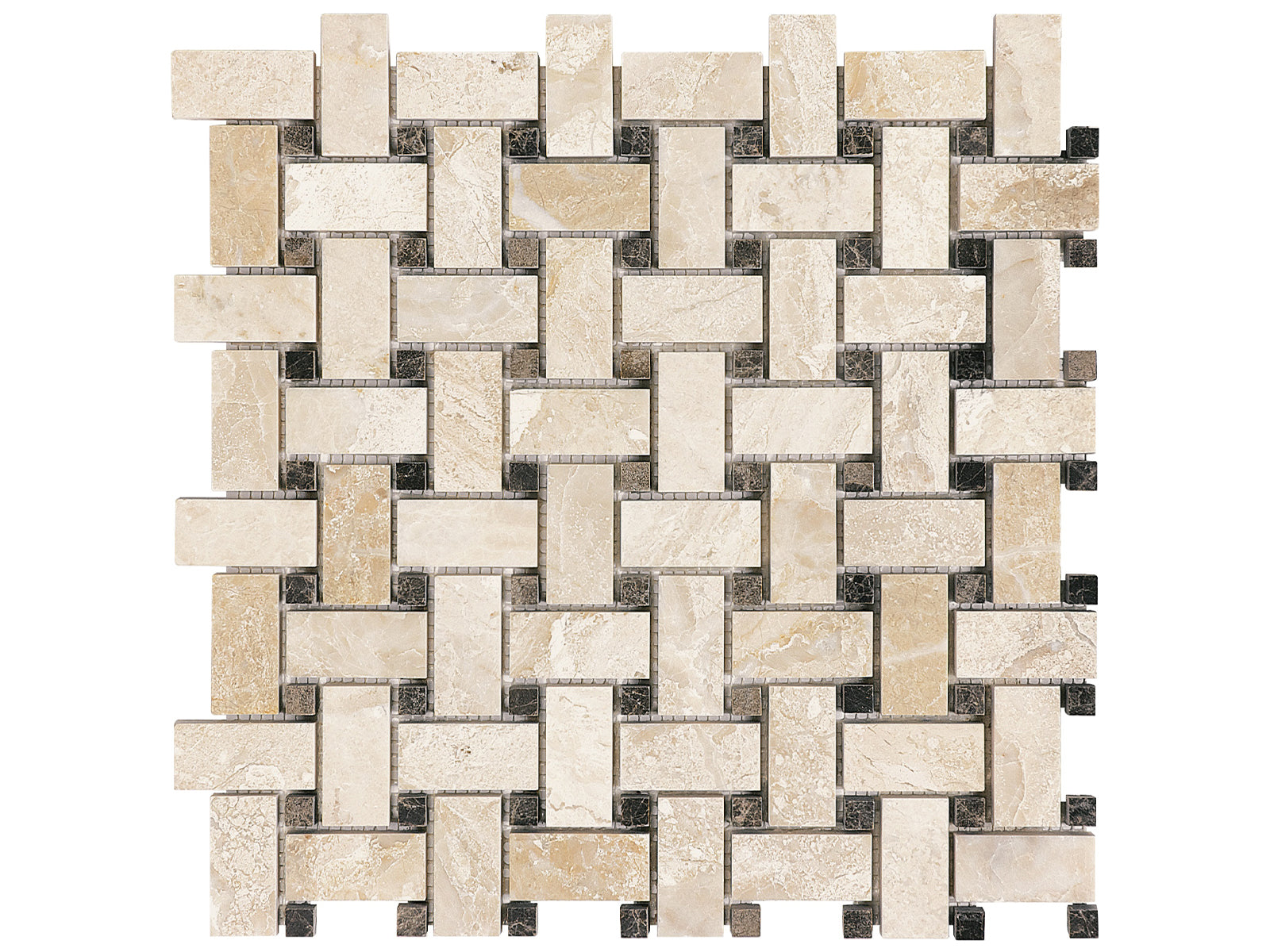 Basketweave Impero Reale Honed Marble Mosaic