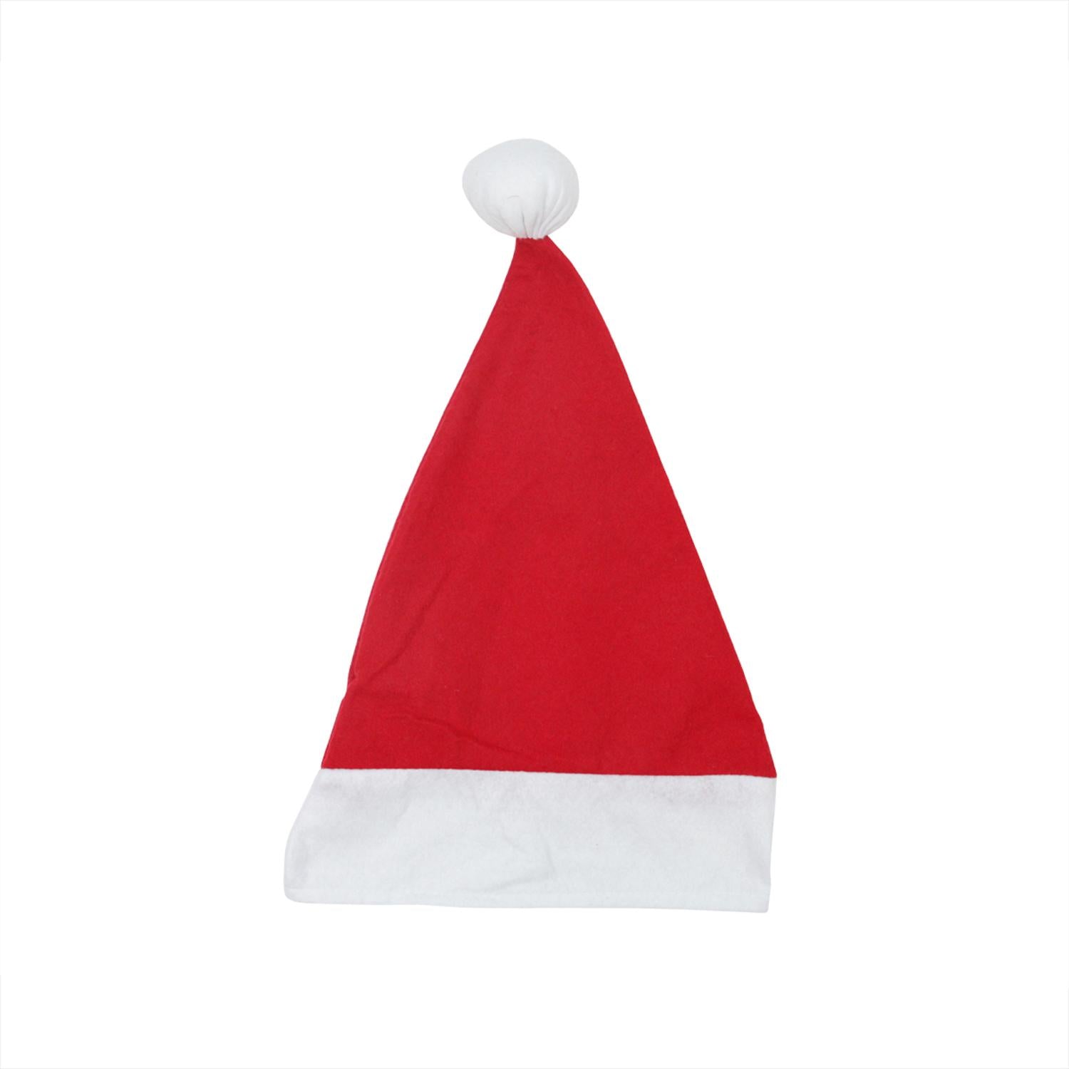 18" Traditional Red and White Felt Christmas Santa Hat - Adult Size Large