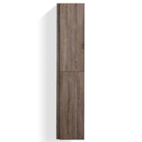 Jade S. Oak Floating / Wall Mounted Bathroom Linen Side Cabinet With Soft Closing Doors