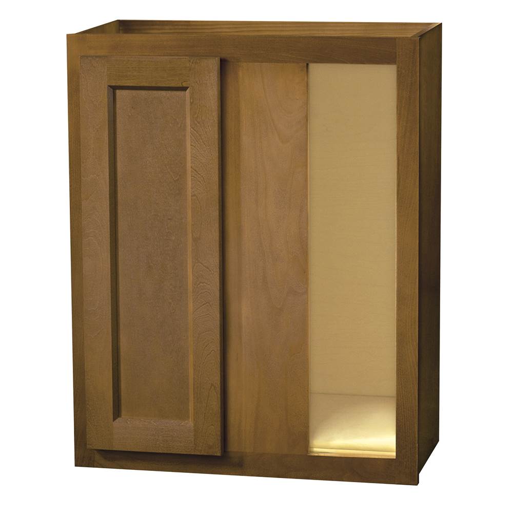 30 inch Wall Corner Cabinet - Single Door Warmwood Shaker - 24 Inch W x 30 Inch H x 12 Inch D