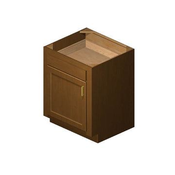 27 Inch Base Cabinets - Warmwood Shaker - 27 Inch W x 24 Inch D x 34.5 Inch H