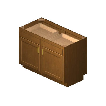 Peninsula Base Cabinets - Warmwood Shaker - 48 Inch W x 34.5 Inch H x 24 Inch D