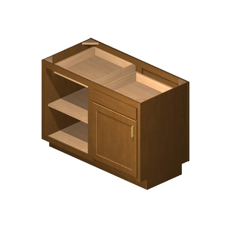 Peninsula Base Cabinets - Warmwood Shaker - 48 Inch W x 34.5 Inch H x 24 Inch D
