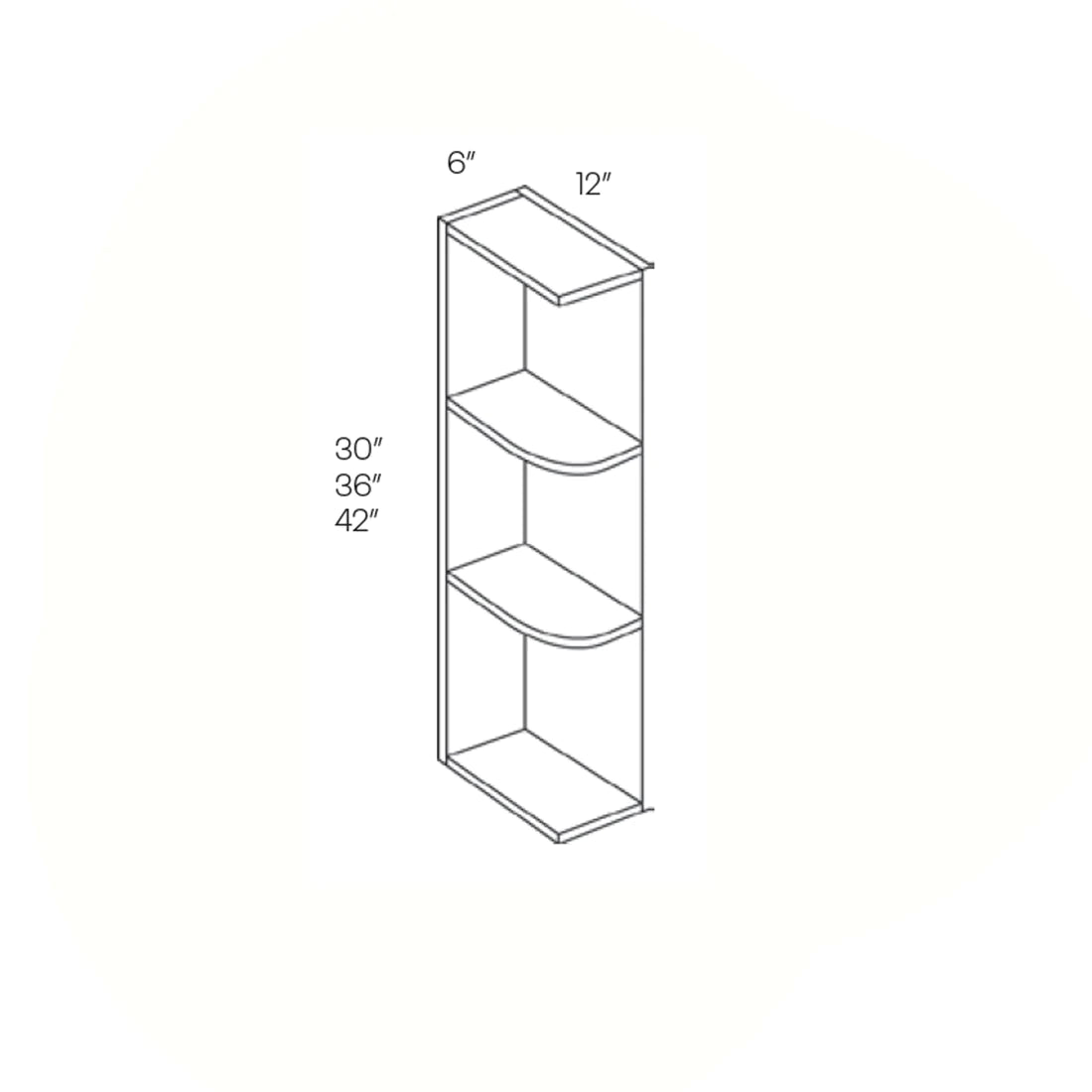 RTA - Park Avenue White - Knick Knack Wall Shelf | 6"W x 30"H x 12"D