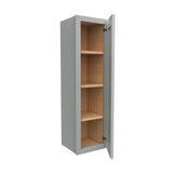 Luxor Misty Grey - Single Door Wall Cabinet | 12"W x 42"H x 12"D