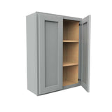 Luxor Misty Grey - Double Door Wall Cabinet | 27"W x 36"H x 12"D