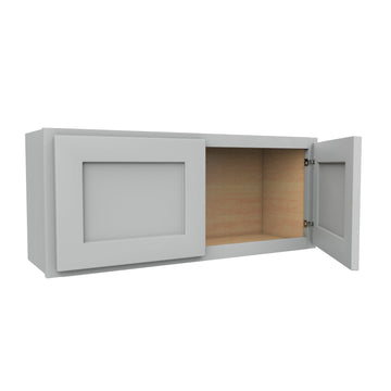 Luxor Misty Grey - Double Door Wall Cabinet | 36"W x 15"H x 12"D