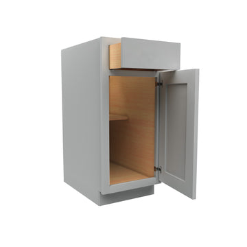 Luxor Misty Grey - Single Door Base Cabinet | 15"W x 34.5"H x 24"D