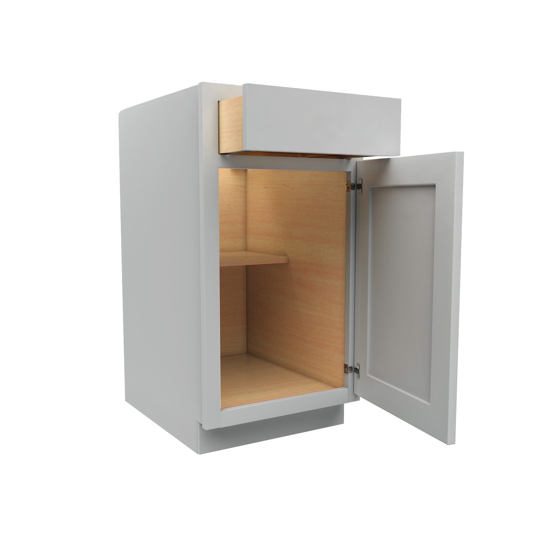 Luxor Misty Grey - Single Door Base Cabinet | 18"W x 34.5"H x 24"D