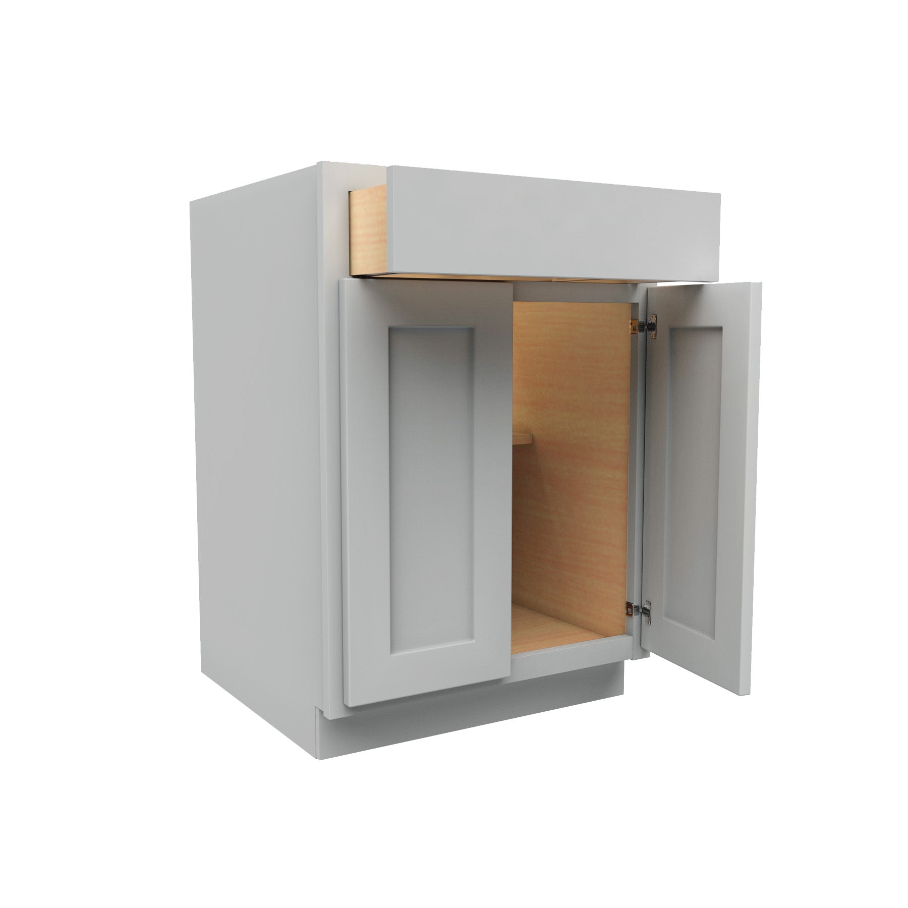 Luxor Misty Grey - Double Door Base Cabinet | 24"W x 34.5"H x 24"D