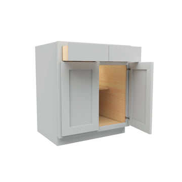 Luxor Misty Grey - Double Door Base Cabinet | 30"W x 34.5"H x 24"D