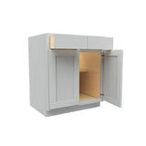 Luxor Misty Grey - Double Door Base Cabinet | 30"W x 34.5"H x 24"D