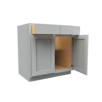 Luxor Misty Grey - Double Door Base Cabinet | 33"W x 34.5"H x 24"D