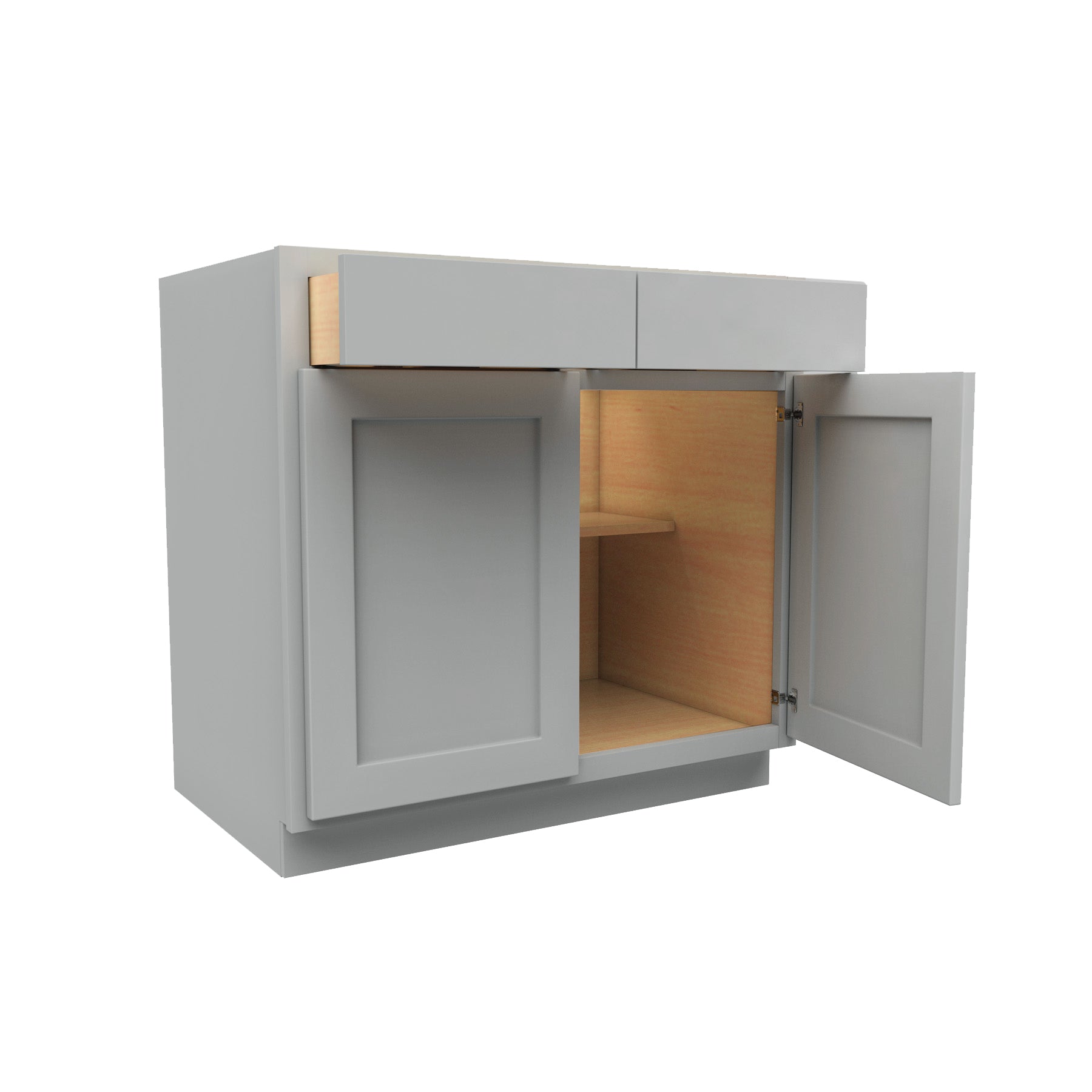 Luxor Misty Grey - Double Door Base Cabinet | 36"W x 34.5"H x 24"D