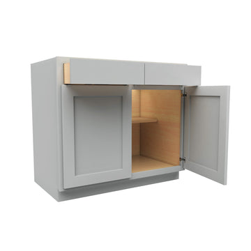 Luxor Misty Grey - Double Door Base Cabinet | 39"W x 34.5"H x 24"D