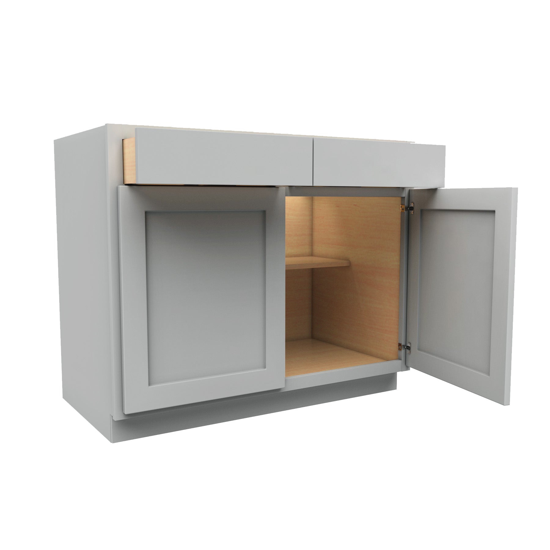Luxor Misty Grey - Double Door Base Cabinet | 42"W x 34.5"H x 24"D