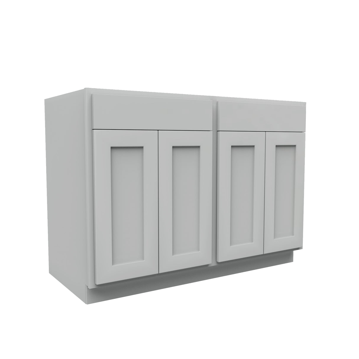 Luxor Misty Grey - 2 Drawer 4 Door Base Cabinet | 48"W x 34.5"H x 24"D