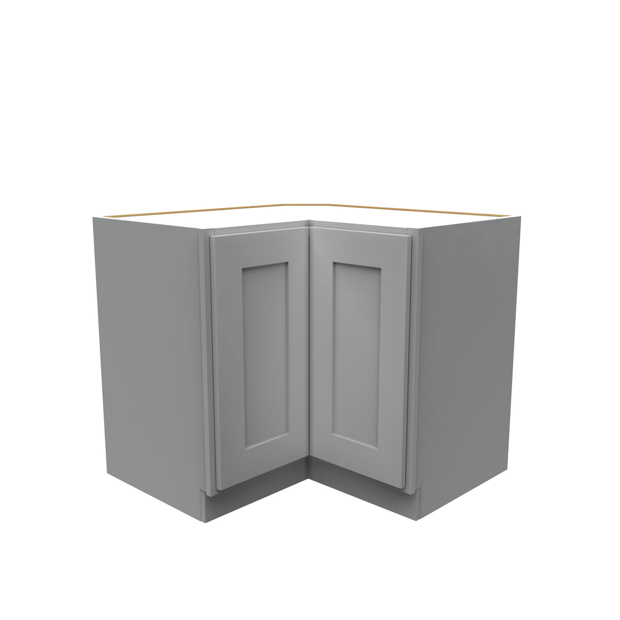 Luxor Misty Grey - Lazy Suzan Corner Base Cabinet | 33"W x 34.5"H x 24"D